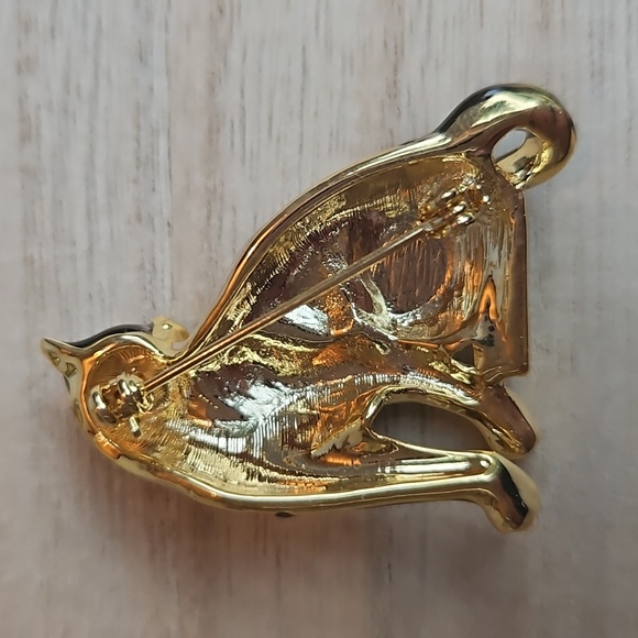 Vintage Enamel Cat Brooch - Picture 3 of 5